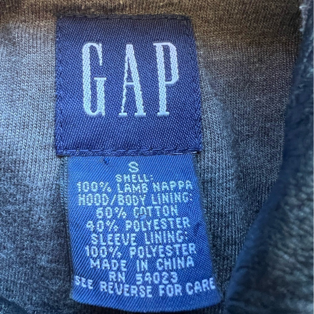 GAP Vintage Lamb Nappa Leather Hoodie Jacket Womens Size S - Picture 5 of 6